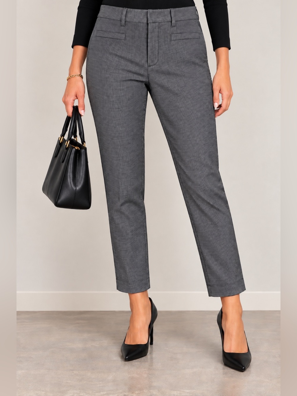 Banana Republic Black & White Patterned Dress Pants - Sloan Fit